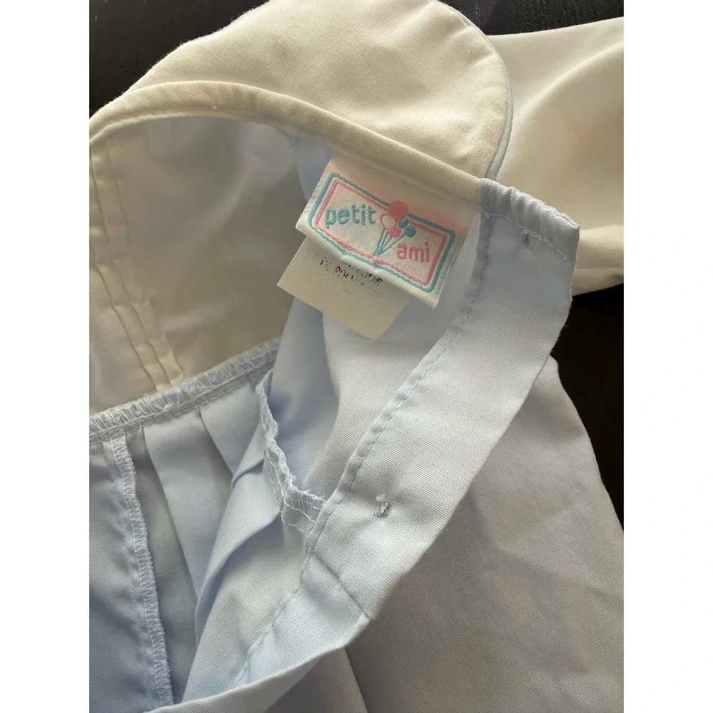 Petit‎ Ami Infant Longall Romper Newborn Blue Embroidered Rocking Horse Southern